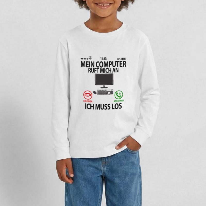 Computerfreak Computer Nerd Computernerd Sprüche Teenager Premium Bio Langarmshirt
