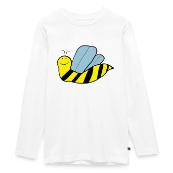 Flotte abeille - T-shirt manches longues Premium Ado - blanc - Devant - AI Model Kid Female (0cm)