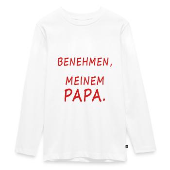 Versuche mich zu benehmen - Teenager Premium Bio Langarmshirt - Weiß - Vorne - AI Model Kid Female (0cm)