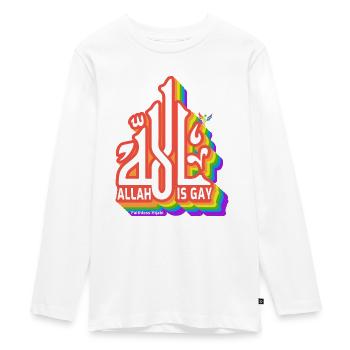 Allah Is Gay - Teenager Premium Organic Long Sleeve Shirt - white - Front - AI Model Kid Female (0cm)
