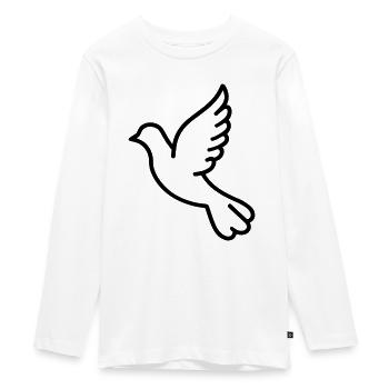 Taube - Teenager Premium Bio Langarmshirt - Weiß - Vorne - AI Model Kid Female (0cm)