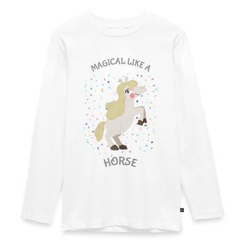 MAGIQUE COMME UN CHEVAL - T-shirt manches longues Premium Ado - blanc - Devant - AI Model Kid Female (0cm)