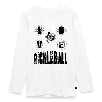 "Liebe Pickleball" - Teenager Premium Bio Langarmshirt - Weiß - Vorne - AI Model Kid Female (0cm)