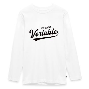 Ich Bin Die Verlobte Verlobung Hochzeit Antrag Ehe - Teenager Premium Bio Langarmshirt - Weiß - Vorne - AI Model Kid Female (0cm)