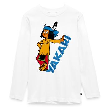 Yakari lächelnd - Teenager Premium Bio Langarmshirt - Weiß - Vorne - AI Model Kid Female (0cm)