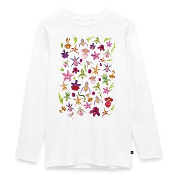Orchidées Blumenliese - T-shirt manches longues Premium Ado - blanc - Devant - AI Model Kid Female (0cm)