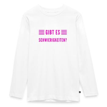 gibt es Probleme? - Teenager Premium Bio Langarmshirt - Weiß - Vorne - AI Model Kid Female (0cm)
