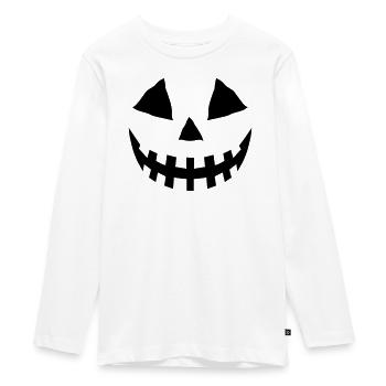 Kürbis schwarz flex - Teenager Premium Bio Langarmshirt - Weiß - Vorne - AI Model Kid Female (0cm)