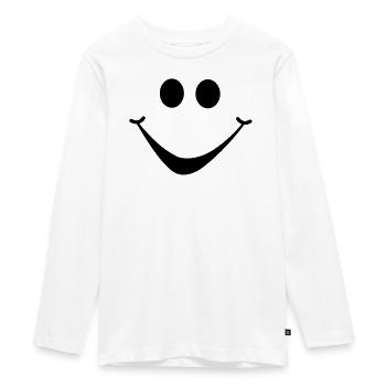 smiley1 - Teenager Premium Bio Langarmshirt - Weiß - Vorne - AI Model Kid Female (0cm)