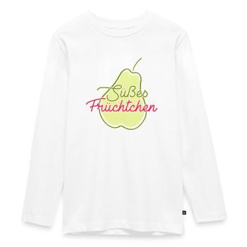 Obst Früchte Geschenkidee Früchte Funsprüche Obst - Teenager Premium Bio Langarmshirt - Weiß - Vorne - AI Model Kid Female (0cm)
