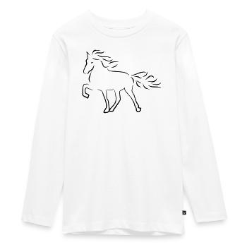 Islandpferd - Teenager Premium Bio Langarmshirt - Weiß - Vorne - AI Model Kid Female (0cm)