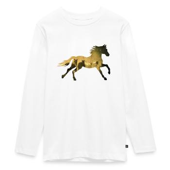 Silhouette de troupeau au galop - T-shirt manches longues Premium Ado - blanc - Devant - AI Model Kid Female (0cm)