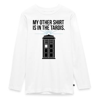 My Other Shirt Is In The Tardis - Teenager Premium Bio Langarmshirt - Weiß - Vorne - AI Model Kid Female (0cm)