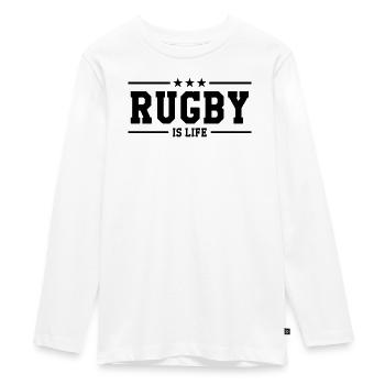 Rugby - T-shirt manches longues Premium Ado - blanc - Devant - AI Model Kid Female (0cm)