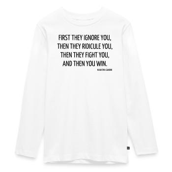 Quote - Life - Love - Happiness - Citation - Zitat - Teenager Premium Organic Long Sleeve Shirt - white - Front - AI Model Kid Female (0cm)