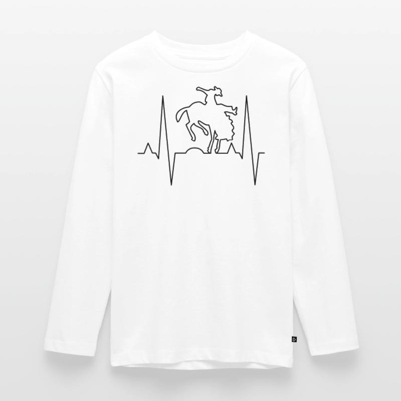 Conception d’impression de cavalier de rodéo T-shirt manches longues Premium Ado