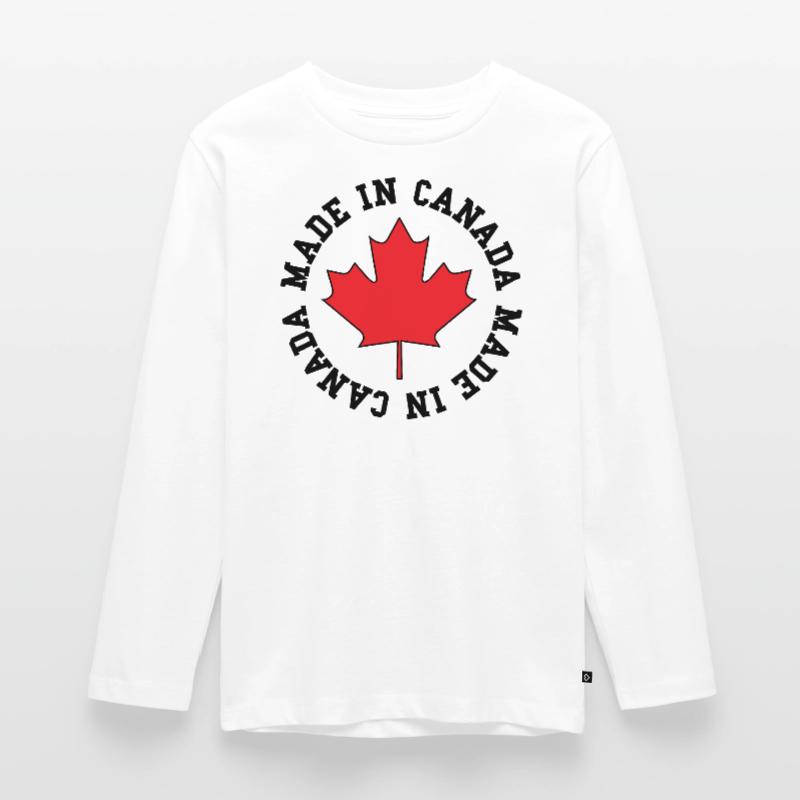 Fabriqué au Canada – Déclaration sur la feuille d’érable T-shirt manches longues Premium Ado