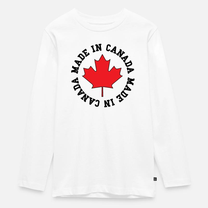 Made in Canada – Ahornblatt Statement - Teenager Premium Bio Langarmshirt - Weiß