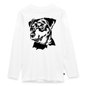 Deutscher Jagdterrier Kopf - Teenager Premium Bio Langarmshirt - Weiß - Vorne - AI Model Kid Female (0cm)