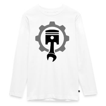 Moteur, piston, engrenage - T-shirt manches longues Premium Ado - blanc - Devant - AI Model Kid Female (0cm)