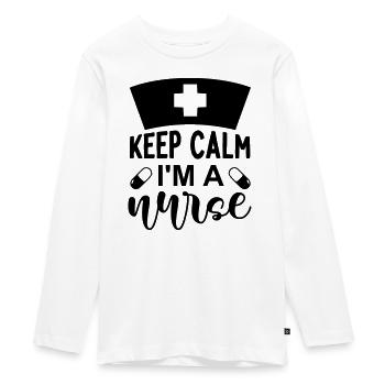 Keep calm im a nurse - T-shirt manches longues Premium Ado - blanc - Devant - AI Model Kid Female (0cm)