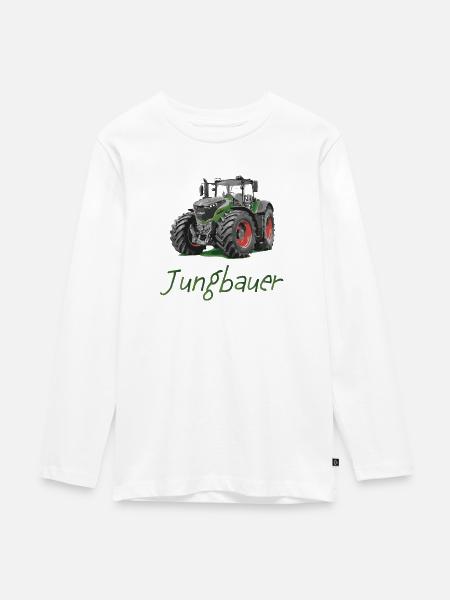 Jungbauer - Teenager Premium Bio Langarmshirt - Weiß