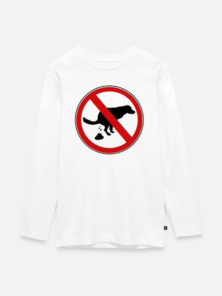 Hundescheiße Verbotsschild - Teenager Premium Bio Langarmshirt - Weiß