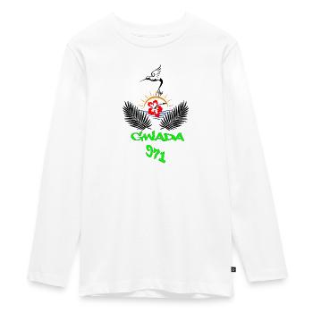 Guadeloupe - Teenager Premium Organic Long Sleeve Shirt - white - Front - AI Model Kid Female (0cm)