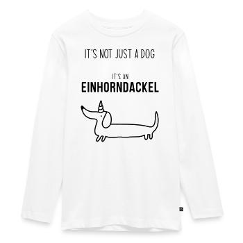 Einhorndackel - Teenager Premium Bio Langarmshirt - Weiß - Vorne - AI Model Kid Female (0cm)