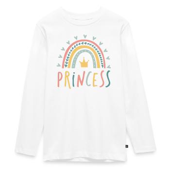 princess - rainbow - Teenager Premium Organic Long Sleeve Shirt - white - Front - AI Model Kid Female (0cm)