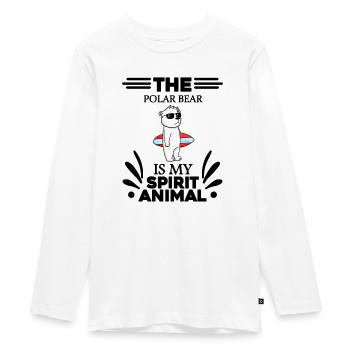 Eisbär Polarbär Bär - Teenager Premium Bio Langarmshirt - Weiß - Vorne - AI Model Kid Female (0cm)