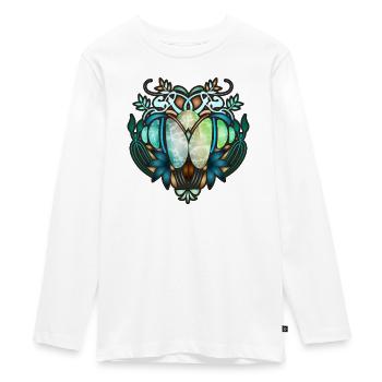 Ornement Art Nouveau en verre transparent - T-shirt manches longues Premium Ado - blanc - Devant - AI Model Kid Female (0cm)