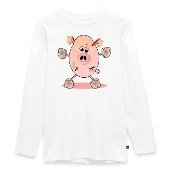 PIGGY - ILLUSTRATIONS D’ANIMAUX PORCELETS - TRUIE - T-shirt manches longues Premium Ado - blanc - Devant - AI Model Kid Female (0cm)