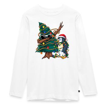 Dapping Tannenbaum -Dapping Weihnachtspullover - Teenager Premium Bio Langarmshirt - Weiß - Vorne - AI Model Kid Female (0cm)