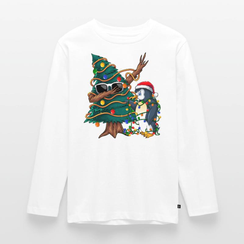Dapping Tannenbaum -Dapping Weihnachtspullover Teenager Premium Bio Langarmshirt