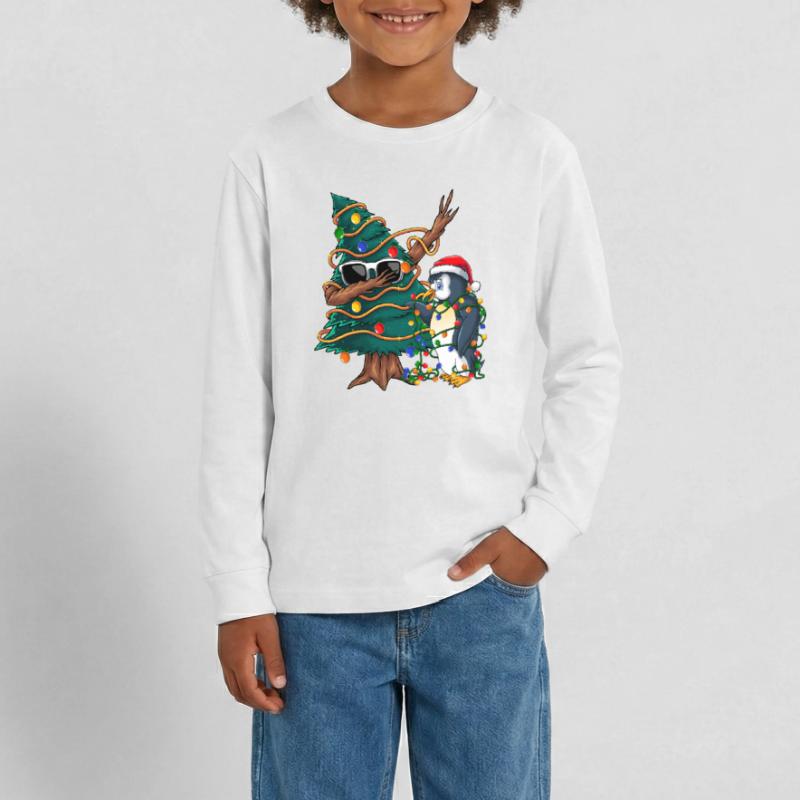 Dapping Tannenbaum -Dapping Weihnachtspullover Teenager Premium Bio Langarmshirt
