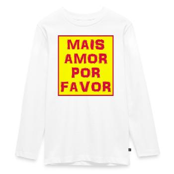 T-shirt mais amor por favor t-shirt - Teenager Premium Organic Long Sleeve Shirt - white - Front - AI Model Kid Female (0cm)