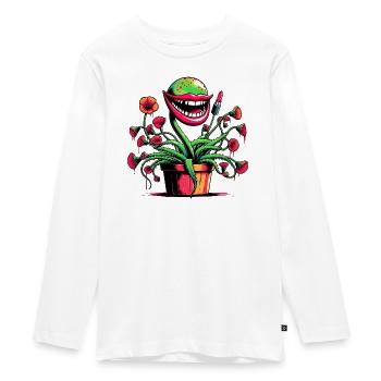 Fleischfressende Pflanze - Teenager Premium Bio Langarmshirt - Weiß - Vorne - AI Model Kid Female (0cm)