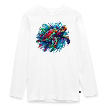 Schildkröte - Teenager Premium Bio Langarmshirt - Weiß - Vorne - AI Model Kid Female (0cm)