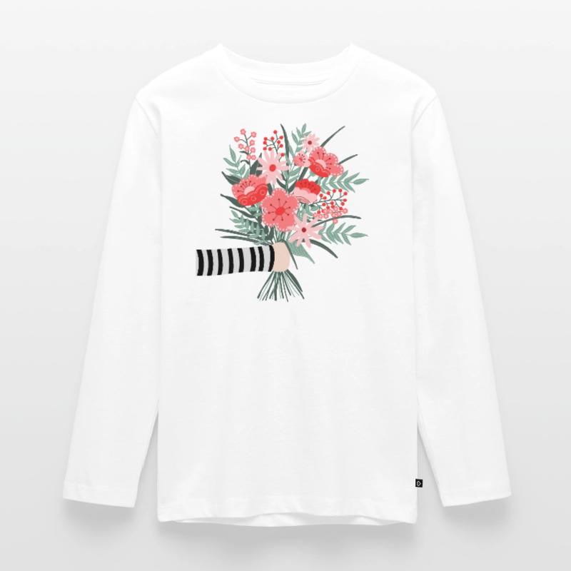 Dites simplement merci - une chère salutation aux fleurs T-shirt manches longues Premium Ado