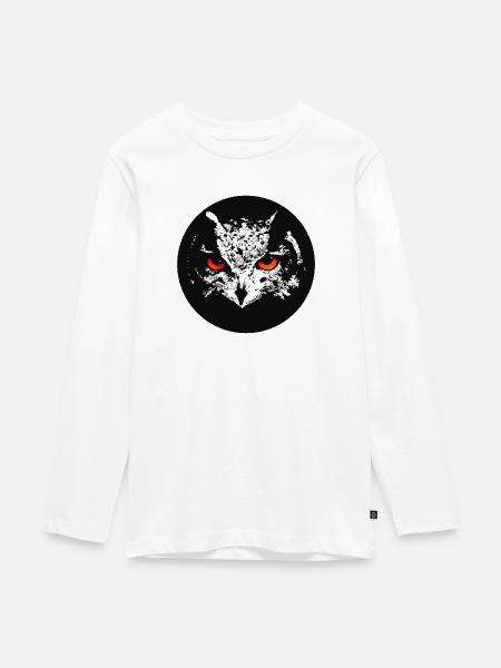 Uhu schaurig - Teenager Premium Bio Langarmshirt - Weiß
