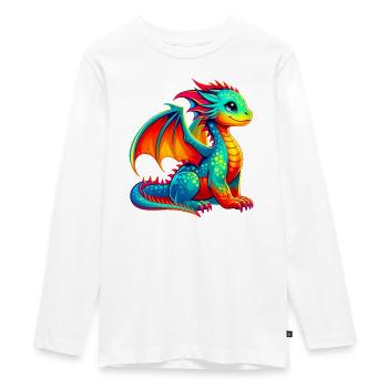Drache - Teenager Premium Bio Langarmshirt - Weiß - Vorne - AI Model Kid Female (0cm)