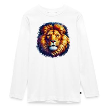 Lion - T-shirt manches longues Premium Ado - blanc - Devant - AI Model Kid Female (0cm)