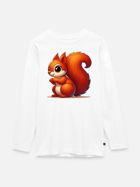 Eichhörnchen - Teenager Premium Bio Langarmshirt - Weiß