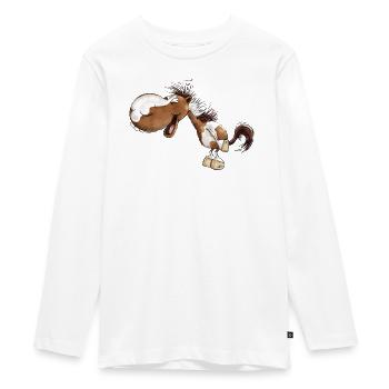 Laughing Horse Snail Horse Lover - Teenager Premium Organic Long Sleeve Shirt - white - Front - AI Model Kid Female (0cm)
