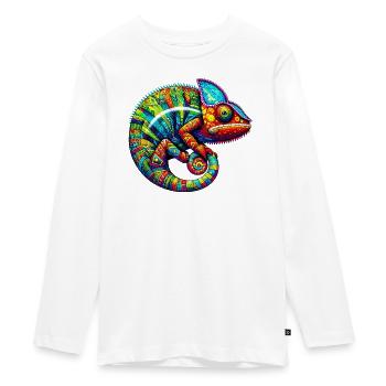 Chamäleon - Teenager Premium Bio Langarmshirt - Weiß - Vorne - AI Model Kid Female (0cm)