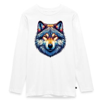 Wolf - Teenager Premium Bio Langarmshirt - Weiß - Vorne - AI Model Kid Female (0cm)