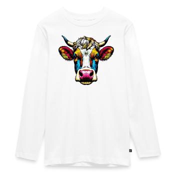 Kuh - Teenager Premium Bio Langarmshirt - Weiß - Vorne - AI Model Kid Female (0cm)
