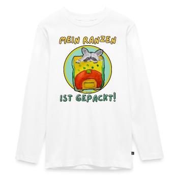 Naughty raccoon for school beginners - Teenager Premium Organic Long Sleeve Shirt - white - Front - AI Model Kid Female (0cm)