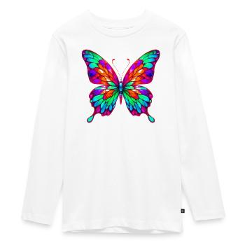 Butterfly - Teenager Premium Organic Long Sleeve Shirt - white - Front - AI Model Kid Female (0cm)